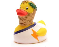 Grijze Dieven Badeend Rubber | Zacht Piepend Speelgoed | 11 cm