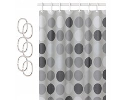 Grijze Douchegordijn 150x200cm PEVA met Haken - Milieuvriendelijk