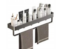 Grijze Doucheplank 60cm - Zonder Boren - Aluminium