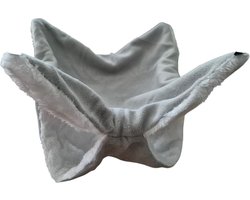 Grijze dubbeldekker - hangmat voor knaagdieren - Ratten, hamsters en degoes - 34 x 34 cm - Super zacht