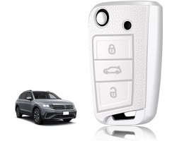 Grijze en Zilveren Autosleutel Cover voor Volkswagen Golf 7 Polo Tiguan Seat Leon Ibiza Skoda Octavia Fabia