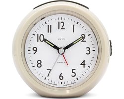 Grijze Geruisloze Sweeep Wekker voor Slaapkamer - Non-Tick Analoge Klok