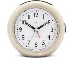Grijze Geruisloze Sweeep Wekker voor Slaapkamer - Non-Tick Analoge Klok