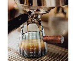 Grijze glas maatbeker met uitloop - borosilicaatglas - 1 stuk