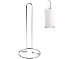 Grijze handdoekhouder 32 cm - Metalen keukenrolhouder 12×12×32 cm, stabiele verticale dispenser, matte afwerking, compatibel met standaard rollen
