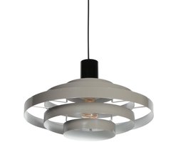 Grijze Hanglamp Halo Cirque 4217GR – Diameter 50 cm, Hoogte instelbaar, van Metaal en Kunststof, Steinhauer, Trendy Design voor Binnen