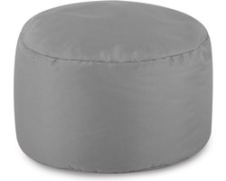 Grijze Hocker Zitzak met Vulling - Poef voor Woonkamer en Buiten - Weerbestendig en Waterdicht
