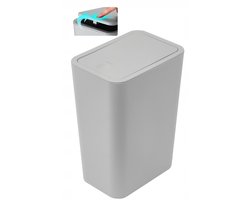 Grijze Kantoor Afvalbak met Deksel - 11L