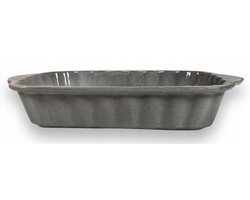 Grijze keramische ovenschaal 33 cm - Merkloos