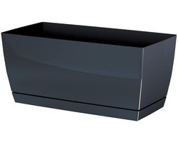 Grijze Kunststof Bloempot Coubi DUPP400 met Schotel 40cm