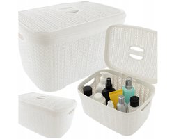 Grijze Kunststof Opbergbox met Deksel - 12L