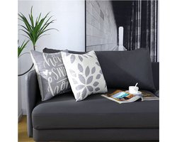 Grijze Kussenhoezen - Set van 4 - Katoenmix - 55 x 55