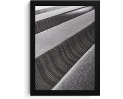 Grijze Lijnen Abstracte Kunst A4 Fotolijst, Moderne Decoratie, Hoge Resolutie Print, MDF Lijst, Acrylglas, Wall Art, Ingelijste Kunst
