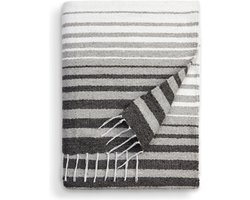 Grijze Mexicaanse traditionele handgemaakte serape deken voor strand yoga camping decoratie - Laguna Beach Textile Co - grijze tulum