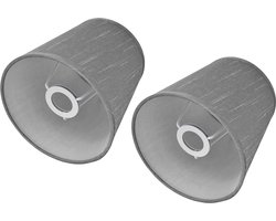 Grijze Moderne Lampenkap 2 Stuks - Vat Stof Hanglamp Tinten - Kroonluchter Mini Lampenkap - Voor Tafellamp en Wandlamp