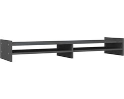 Grijze Monitorstandaard van Massief Grenenhout 100 x 27 x 15 cm