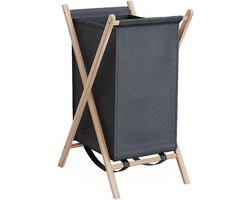 Grijze Opvouwbare Wasmand - Ruime Stof- en Kledingopberger (40 x 64 cm)