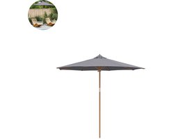 Grijze Parasol – Ø270cm – Waterdicht & UV-beschermend – Kantelbaar & Verstelbaar – Luxe Zweefparasol voor Tuin, Balkon of Terras – Weerbestendig