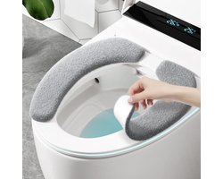 Grijze pluche toiletbrilhoezen, 1 paar