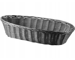 Grijze Polyrattan Mand - Bestek en Broodmand 26x16x7 cm