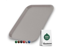 Grijze Rechthoekige Kunststof Serveerdienblad 45,5x35,5 cm Stapelbaar Horeca