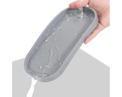 Grijze ronde zeepbakje - een handig dienblad voor de badkamer, als sieraden- en ringenbakje, voor het opbergen van cosmetica en voor het organiseren van het aanrecht bij de gootsteen.