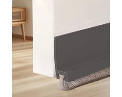 Grijze Tochtstopper voor Deuren - 100 cm Borstelafdichting tegen Vocht en Tocht