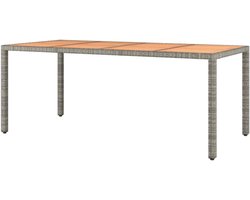 Grijze tuintafel - Terrastafel Buiten - Buiten dineren - Acaciahouten blad - 190 x 90 x 75 cm - Grijs