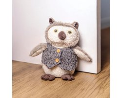 Grijze Uil Deurstop - Gewogen Dierendecor voor Thuis en Kantoor