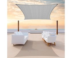 Grijze Vierkante Zonnedoek Overkapping 35x35cm - UV-Bestendig en Heavy Duty voor Patio en Carport