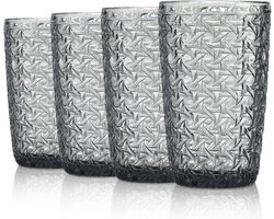 Grijze Waterglazen voor Elke Gelegenheid, Set van 4, 380 ml, Vaatwasmachinebestendig