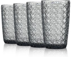 Grijze Waterglazen voor Elke Gelegenheid, Set van 4, 380 ml, Vaatwasmachinebestendig