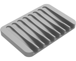 Grijze Zeepdispenser van Siliconen met Afvoer - Antislip Zeepdoos voor Badkamer en Reis, Ideaal voor Organisatie en Hygiëne