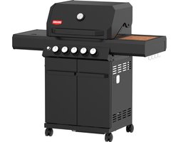 Grill Guru Burner 3 - Gasbarbecue - 2x hoofdbrander - 1x Infrarood - 1x zijbrander - 1x achterbrander - Zwart