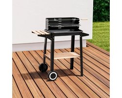 GRILLMEISTER Houtskool Barbecue - Met afneembaar spit - Grillwagen op wielen - in hoogte verstelbaar - Eenvoudige montage