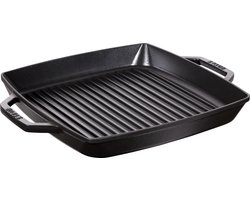 Grillpan Vierkant 33x33 Met 2 Handvat Zwart Staub 12013323