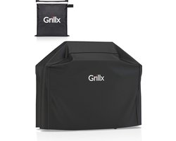 GrillX Barbecue Hoes - 145 x 61 x 117cm - BBQ Hoes Waterdicht - Beschermhoes met Elastische Band & Klikgesp - BBQ Accesoires