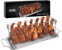 GrillX Kippenvleugelhouder - Kiphouder voor BBQ & Oven - RVS - Kamado BBQ Accesoires