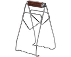 Gripper Bowl - Roestvrijstalen komklemmen - Plate Holder - Houten handvat - Opvouwbaar - Roestvrij staal - Hittebestendig - Geschikt voor het verwijderen van voedsel uit ovens, airfryers, magnetrons en stoompannen - Zilver