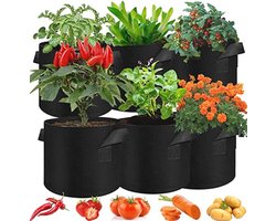 Groeizakken Set van 6 Stuks 3 Gallon - Luchtige Plantenpotten voor Tuin en Kwekerij