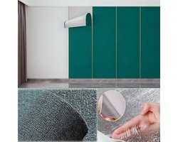 Groen - 50cmX2.8m - zelfklevend 3D-behang van linnen foam, vochtbestendig, gemaakt van PVC-materiaal, geschikt voor woonkamers, slaapkamers, badkamers, studentenwoningen en als decoratie in huis