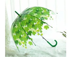 Groen Creatieve Kleurrijke Parasol Bladeren Paraplu Transparante Champignons Boogboom Verse PVC Bubble Regenuitrusting