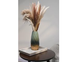Groen Goud Keramische Vaas Kleine Bloemenvaas Moderne Kleur Tafel Vaas Bloemen Planten Tafeldecoratie Keramische Vaas Decoratie Tuindecoratie Hoogte 23cmØ 10cm (Groen & Goud)