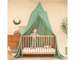 Groen Hemeltje voor Kinderkamer | Klamboe voor Wieg, Bed & Speelkamer | Hemel Sluier voor Babybed | Rond Hemelbed voor Baby