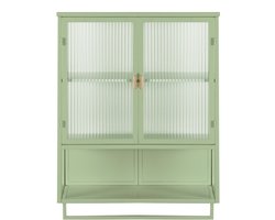 Groen Metaal Glas Dubbeldeur Wandkast 60x23x78cm Voor Woonkamer Badkamer Eetkamer