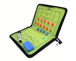 Groen tactiekbord voetbal heren dames opvouwbaar coach bord met magnetische spelers fiches whiteboard marker en rits map tactische plaat voor wedstrijden en trainingen
