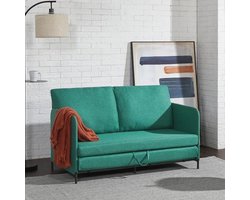 Groene 2-zits slaapbank met comfortabele rugkussens - Ideaal voor gasten