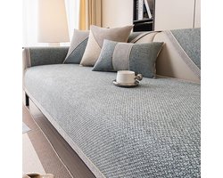 Groene bankhoes, geschikt voor 1-, 2-, 3- en 4-zitsbanken, antislip bankbeschermer, geschikt voor huisdieren en honden, bankdeken, hoes voor hoekbanken, L/U-vormige bankhoes, geschikt voor de woonkamer, bankdeken/bankhoes (diameter 90*160 cm).