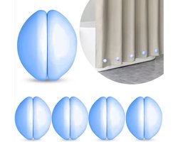 Groene Berg® Douchegordijn gewichtjes set van 4 paar - Magneten met siliconen coating 8 stuks - Extra sterke verzwaarders - Waterdichte tafelkleed gewichtjes voor buiten - BLAUW