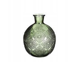 Groene Glazen Vaas Fles Bolvormige Decoratie 12,5cm